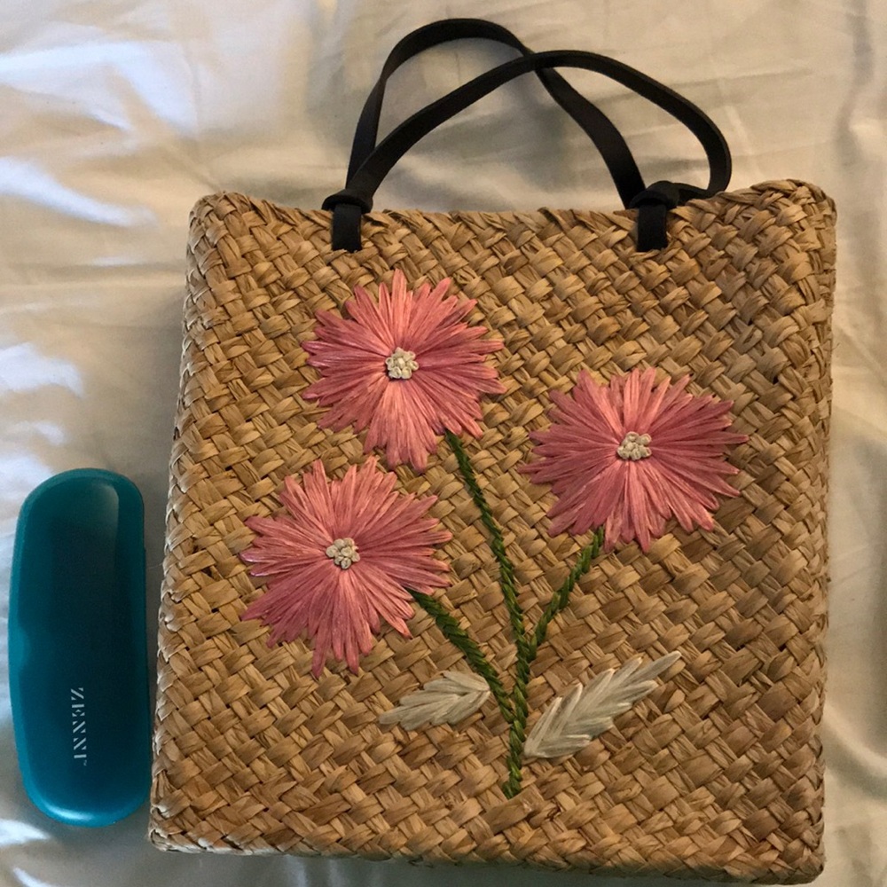 Kate Spade Basket Bag with Pink Flowers