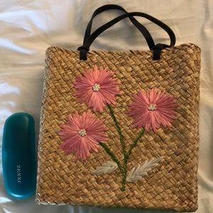 Kate Spade Basket Bag with Pink Flowers