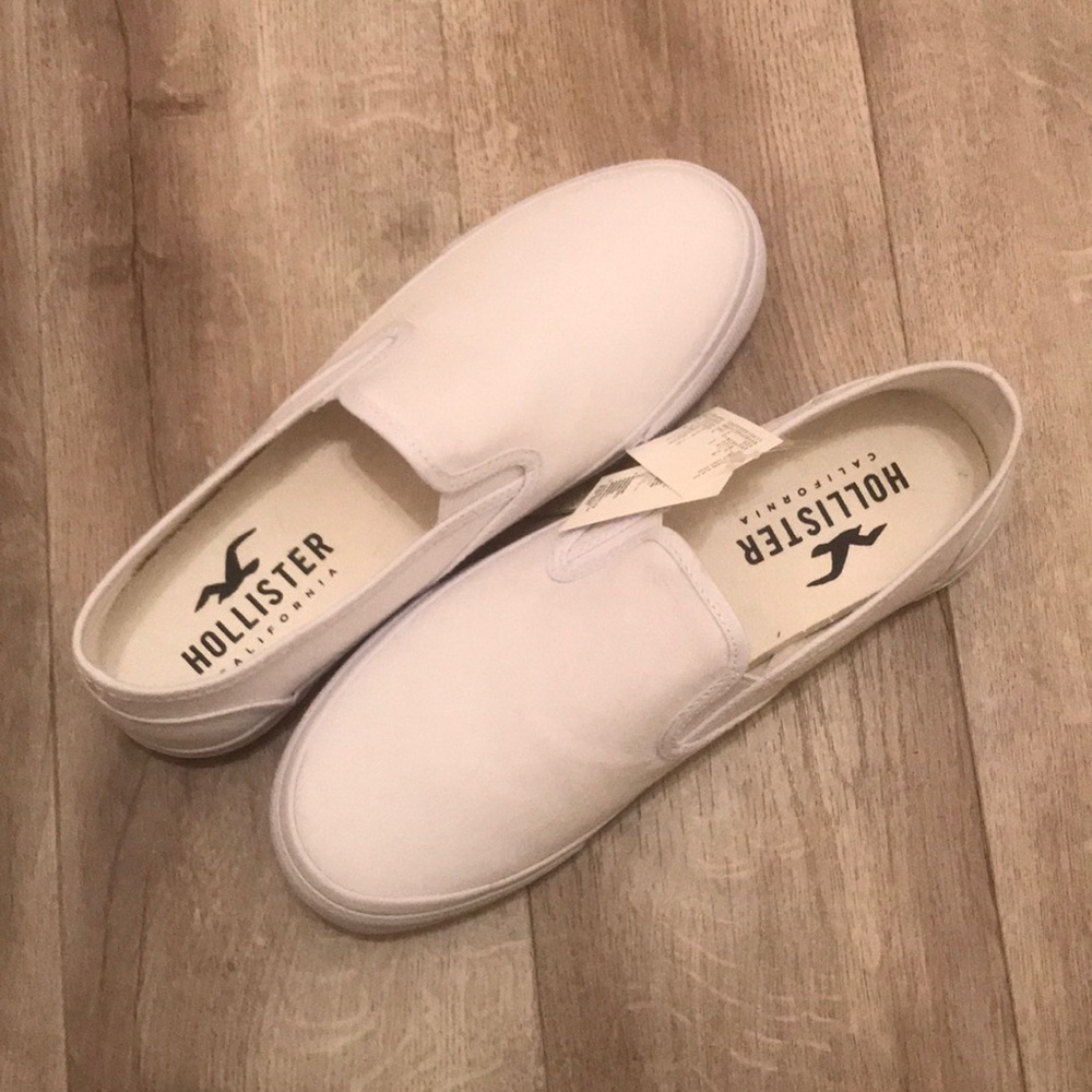 Hollister White Slip On Shoes