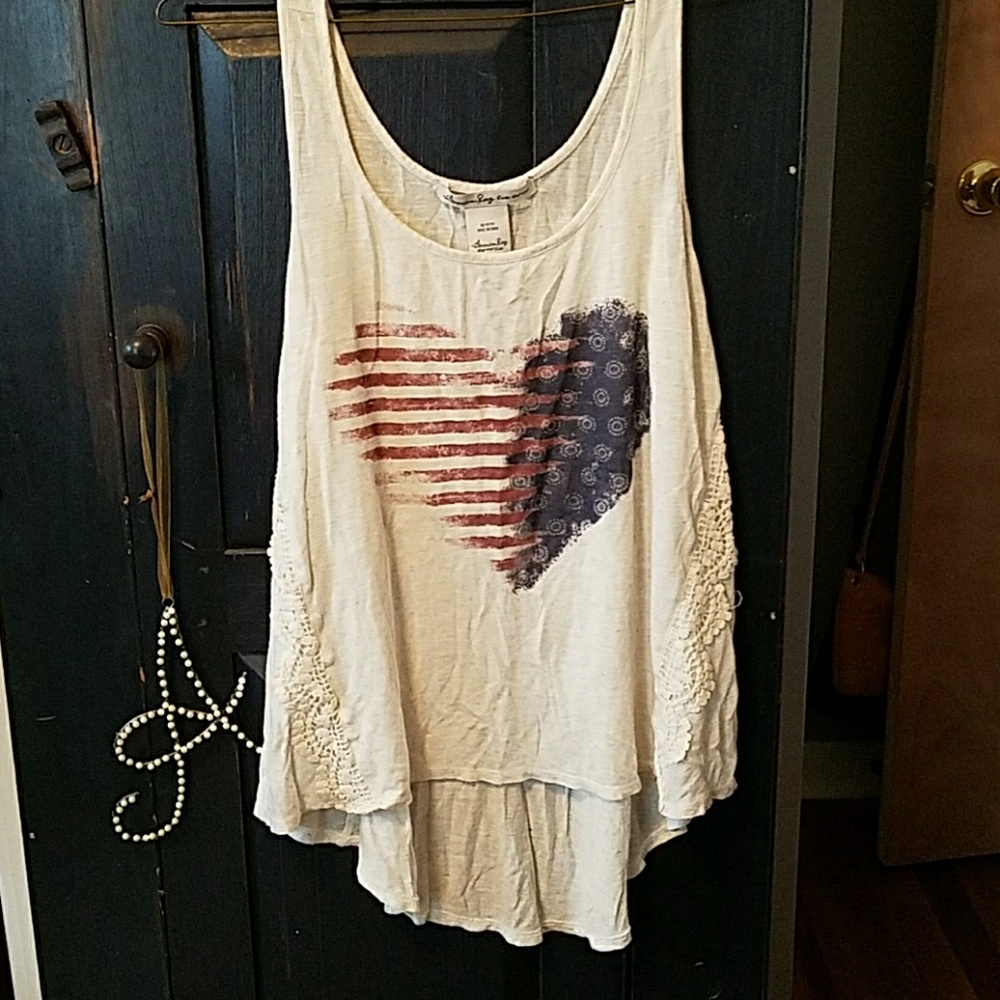 Rustic American flag tank top
