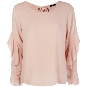 Pink ruffle top