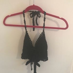 Black Kendall & Kylie Knit Crop Top - Small