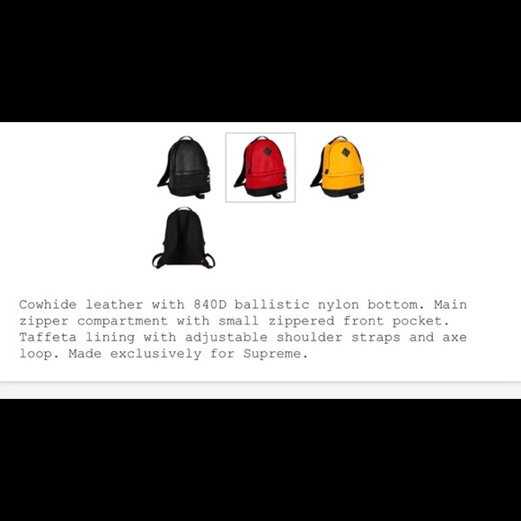 NWT Supreme x North Face ? genuine leather backpack ? Red main image 4