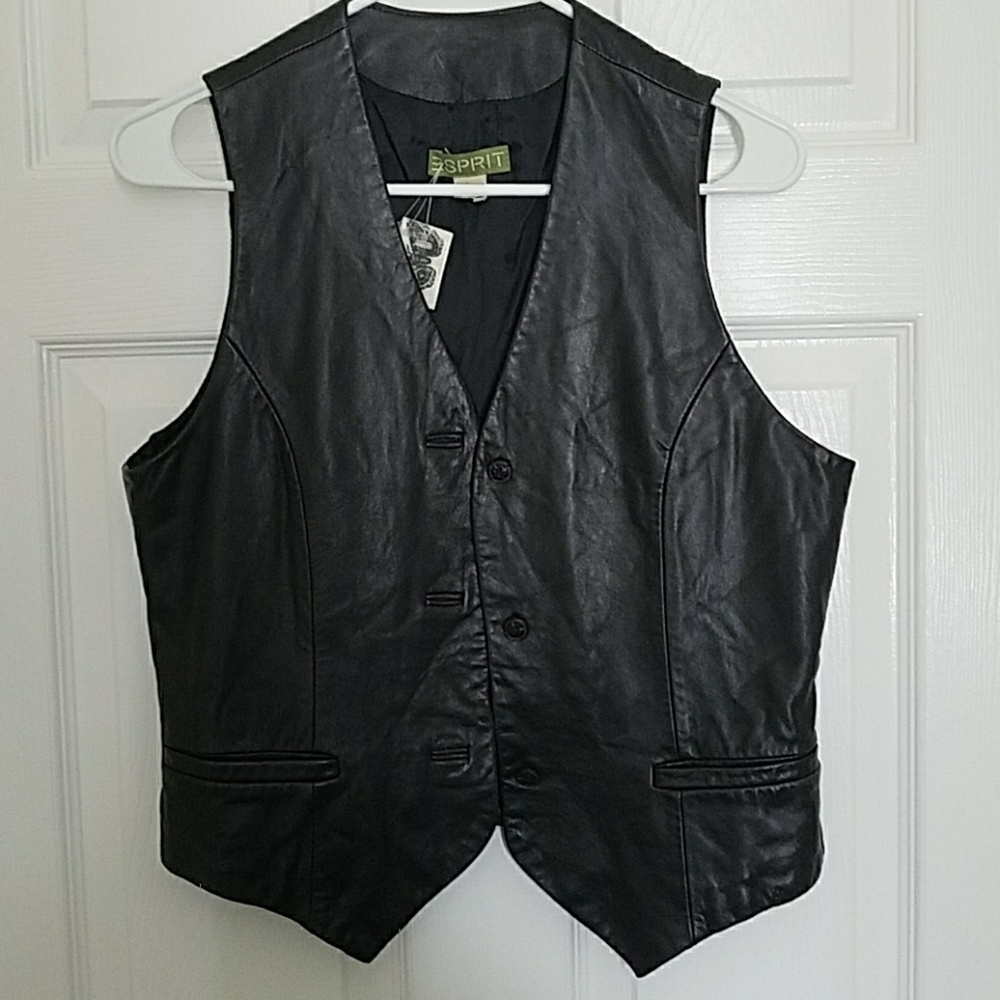 Vintage Esprit real Leather vest