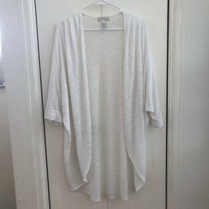 White open front cardi