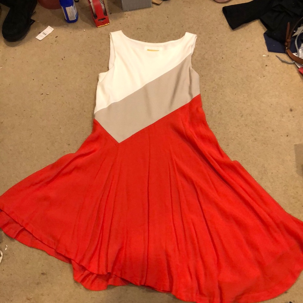 Asymmetrical color block dress