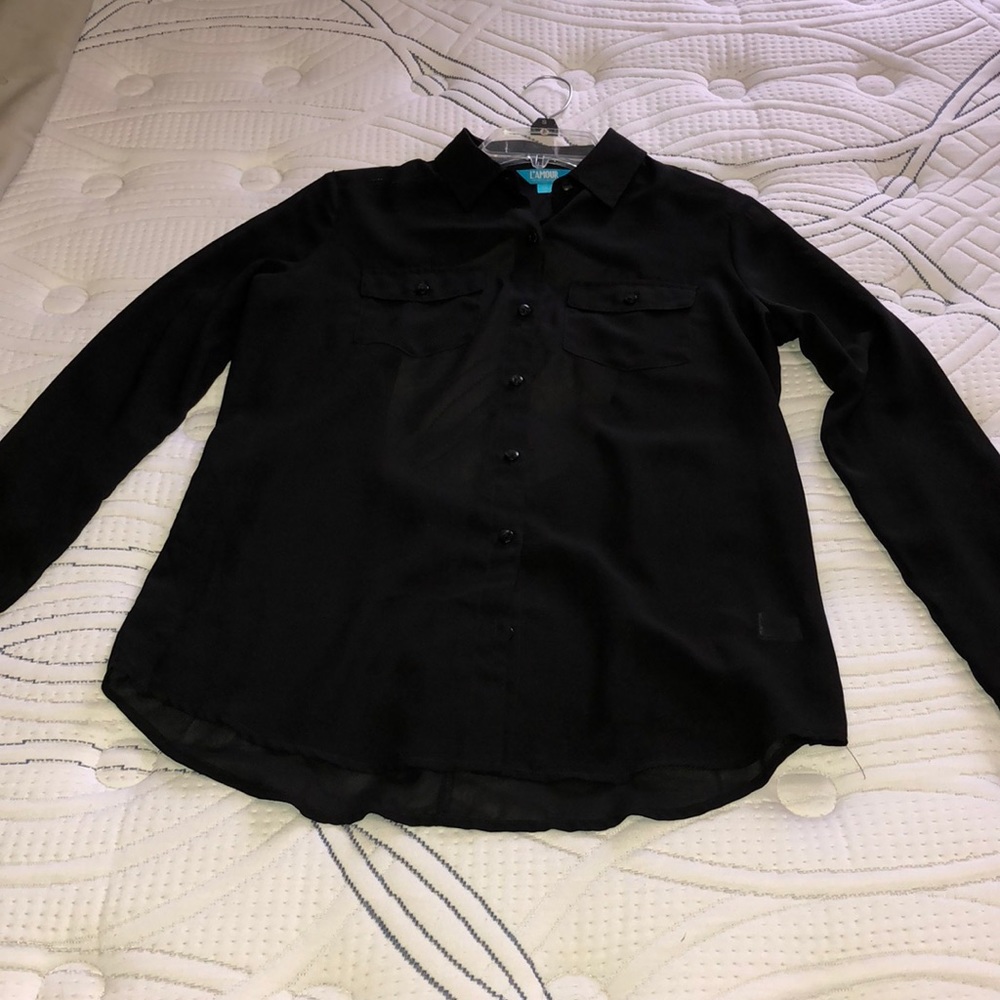 Long sleeved Black Blouse with back cutout