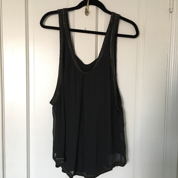 Sheer layered tank with beaded straps - Picture 1 of 3