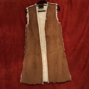 Long, reversible winter cardigan.