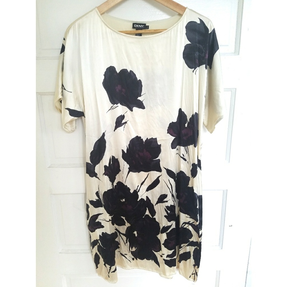 DKNY Silk Floral Shift Dress
