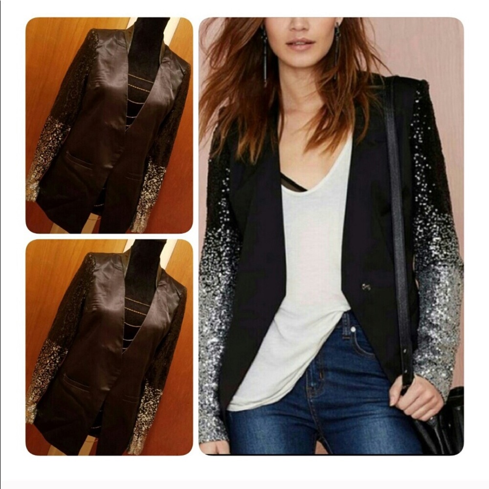 Black blazer silver sequin