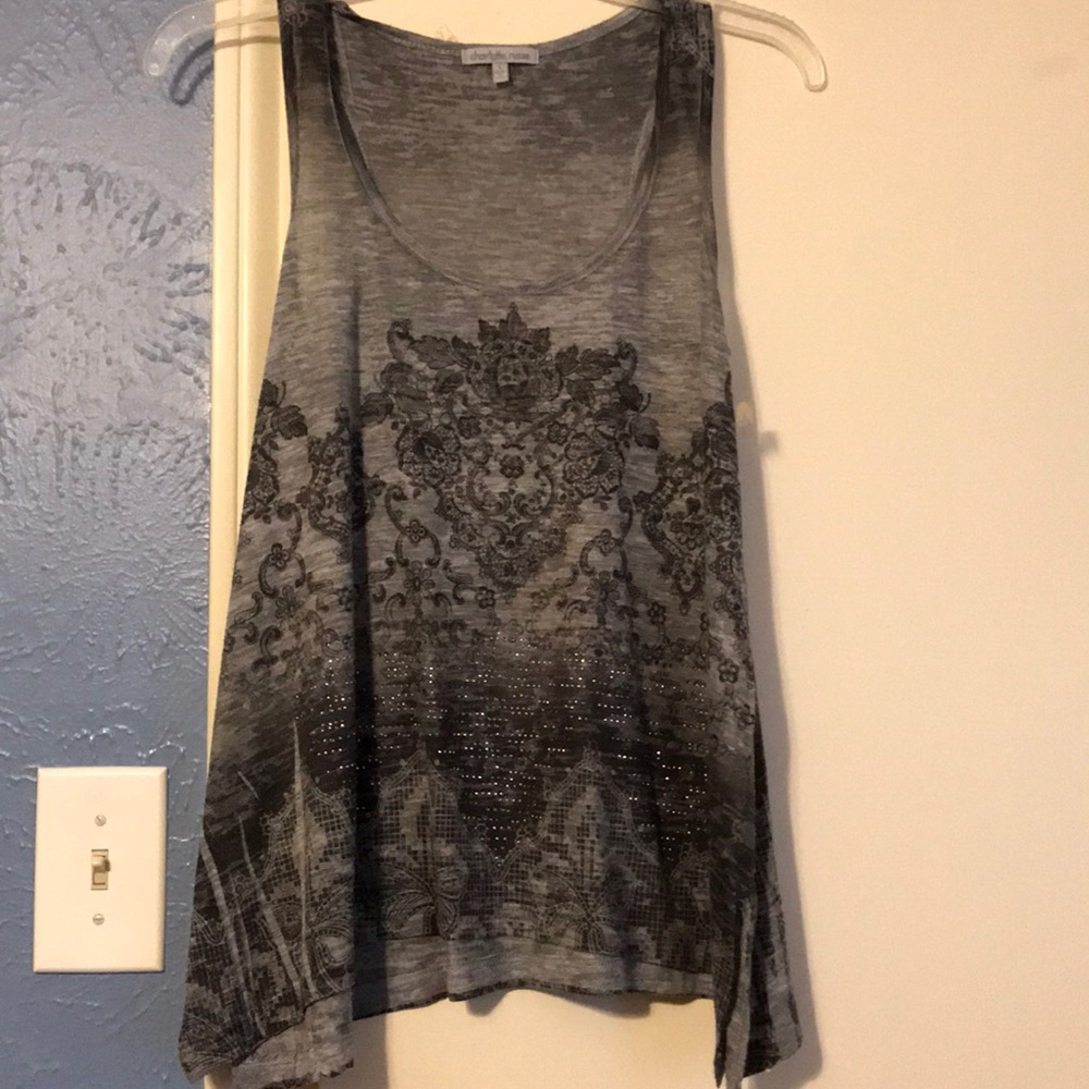 Black/gray Charlotte Russe tank top