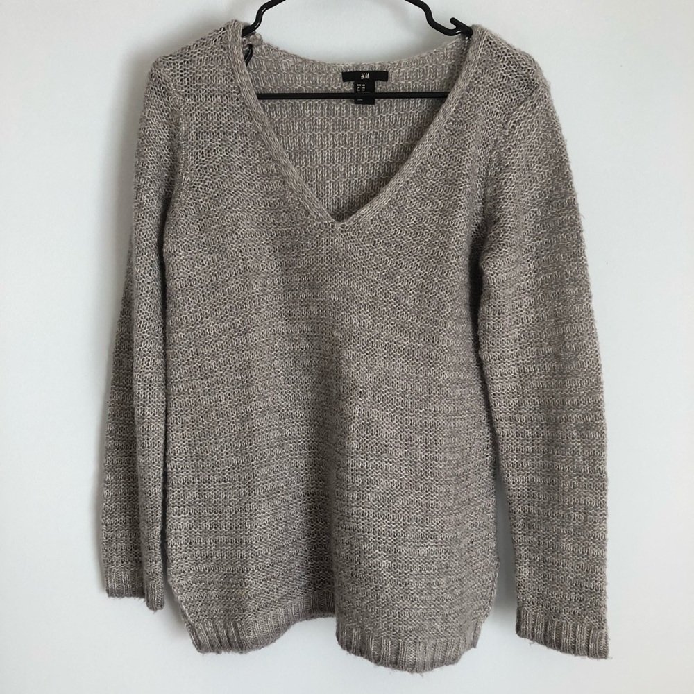 Gray knit sweater