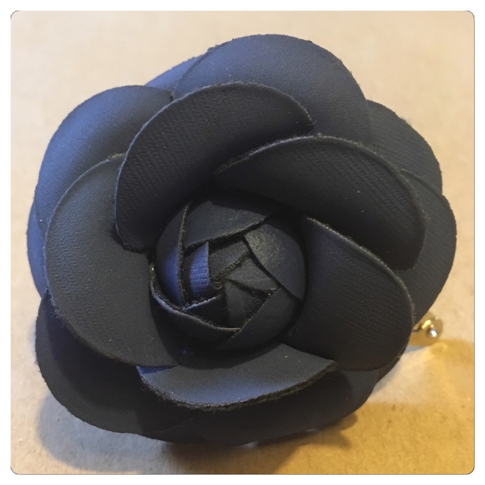 Navy Blue Rose Hair Clip