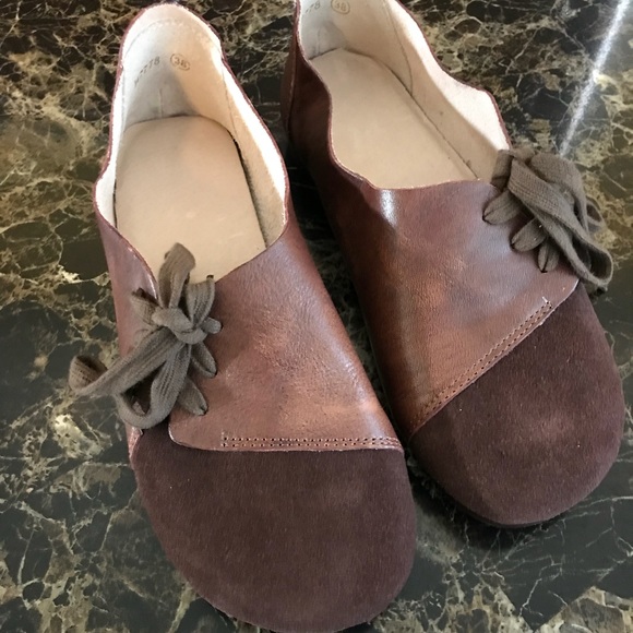 Retro brown leather shoes, 38/7.5 - Picture 3 of 6