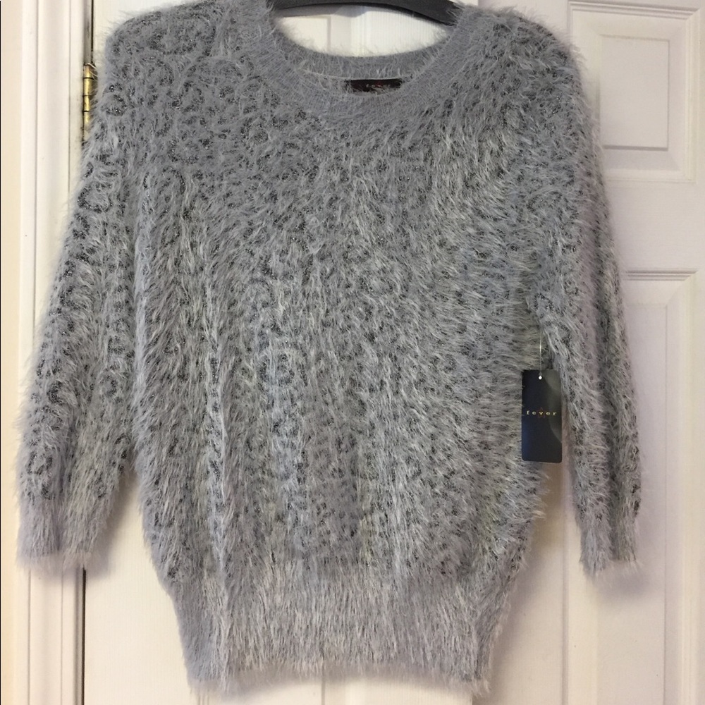 Eyelash Holiday Sweater - Silver & Gray