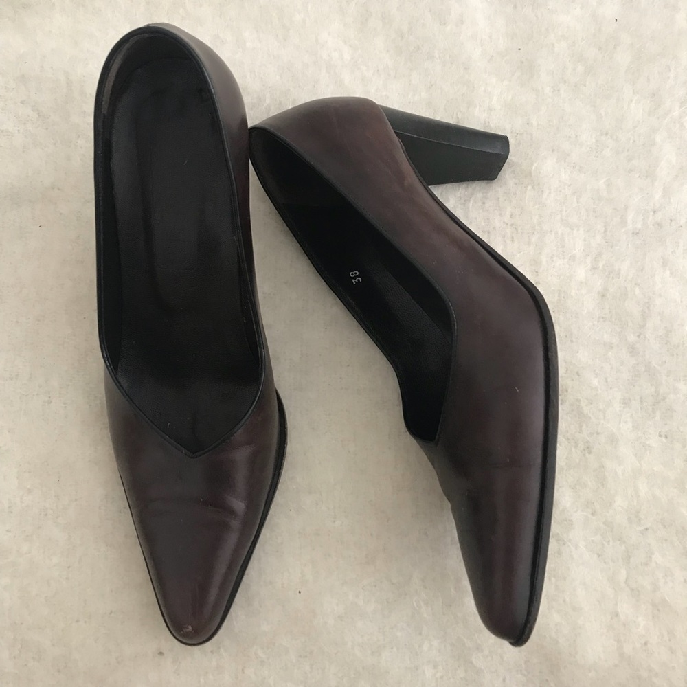 MANFIELD Brown leather heels