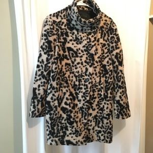 Ann Taylor Wool Snow Leopard Coat
