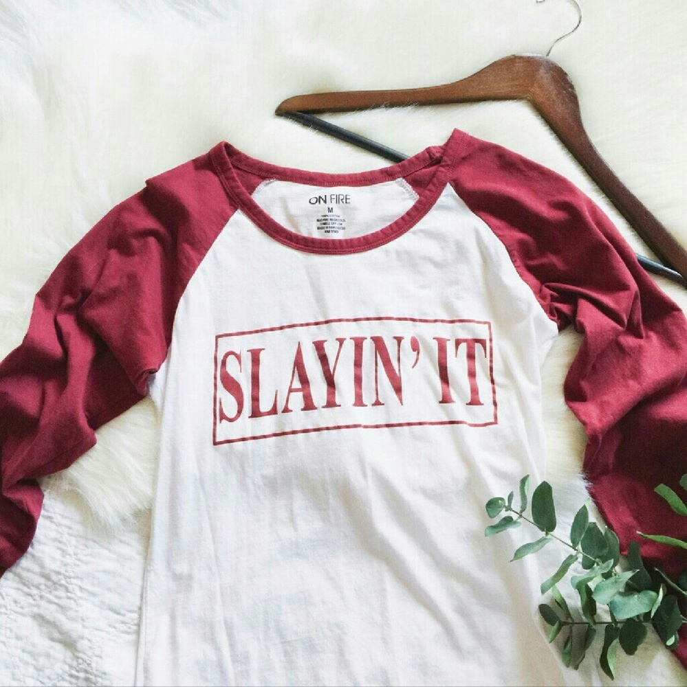 on fire long sleeve graphic tee