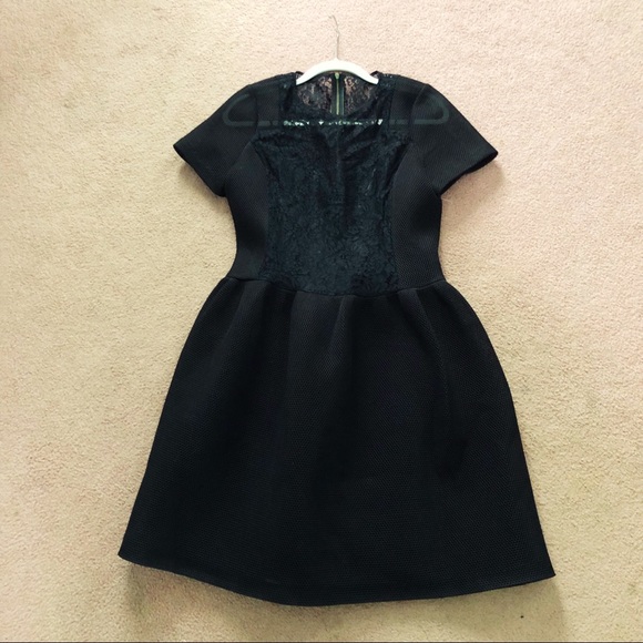 Teri Jon by Rickie Freeman Black Mesh Dress - threedaughtersproperties.com