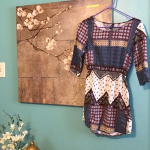 Vintage Patterned Short Summer Dress