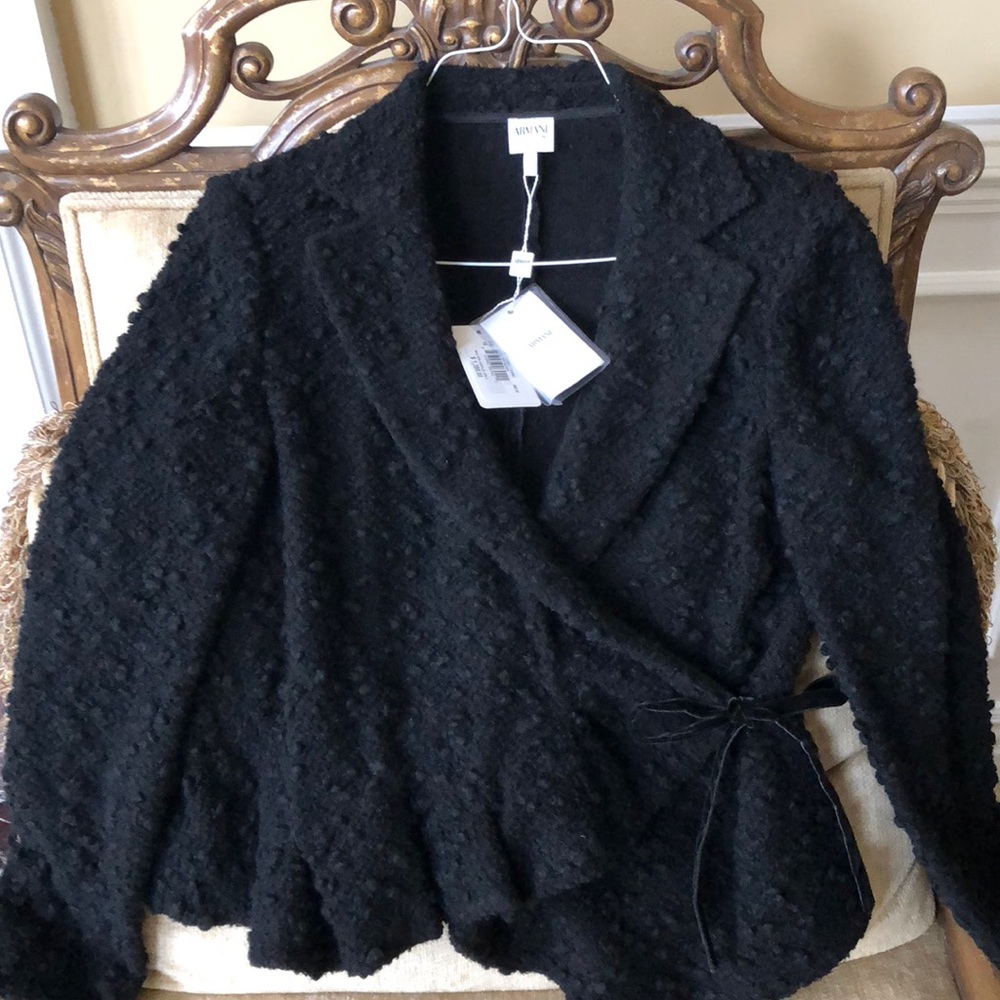 Armani collezioni black evening sweater jacket