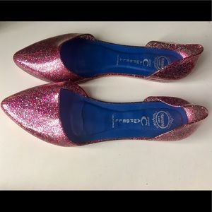 Jeffrey Campbell Pink Rainbow Glitter Jelly Flats