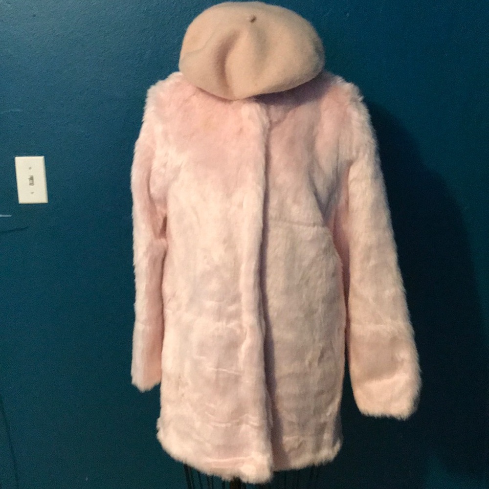 Faux fur pink jacket