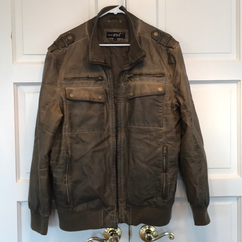 Faux Leather Lined Men's jacket. Size L