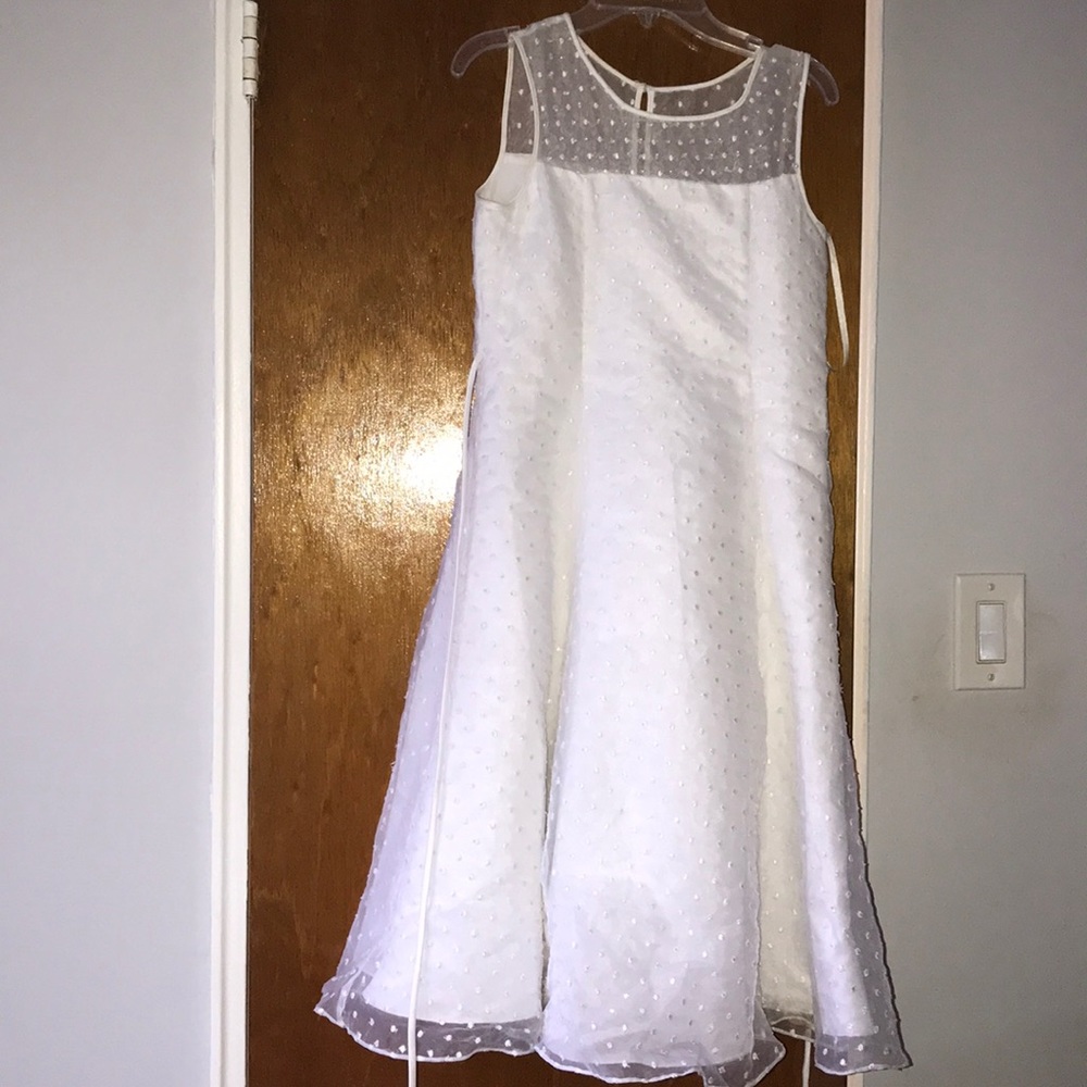 Girl white dress (kid size 12)