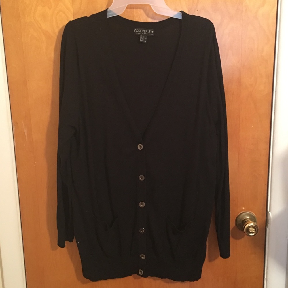Black, plus size Cardigan