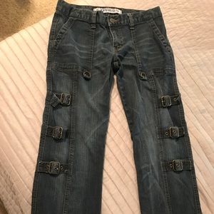 Express size 2 buckle leg jeans