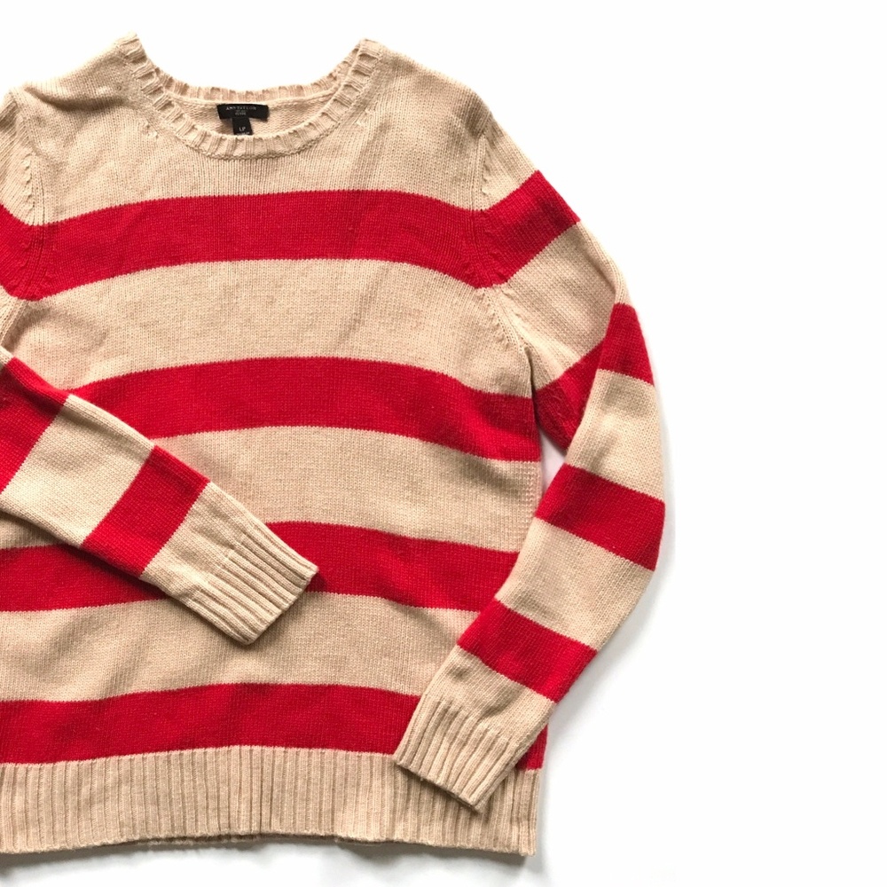 Ann Taylor Petite Striped Wool Sweater