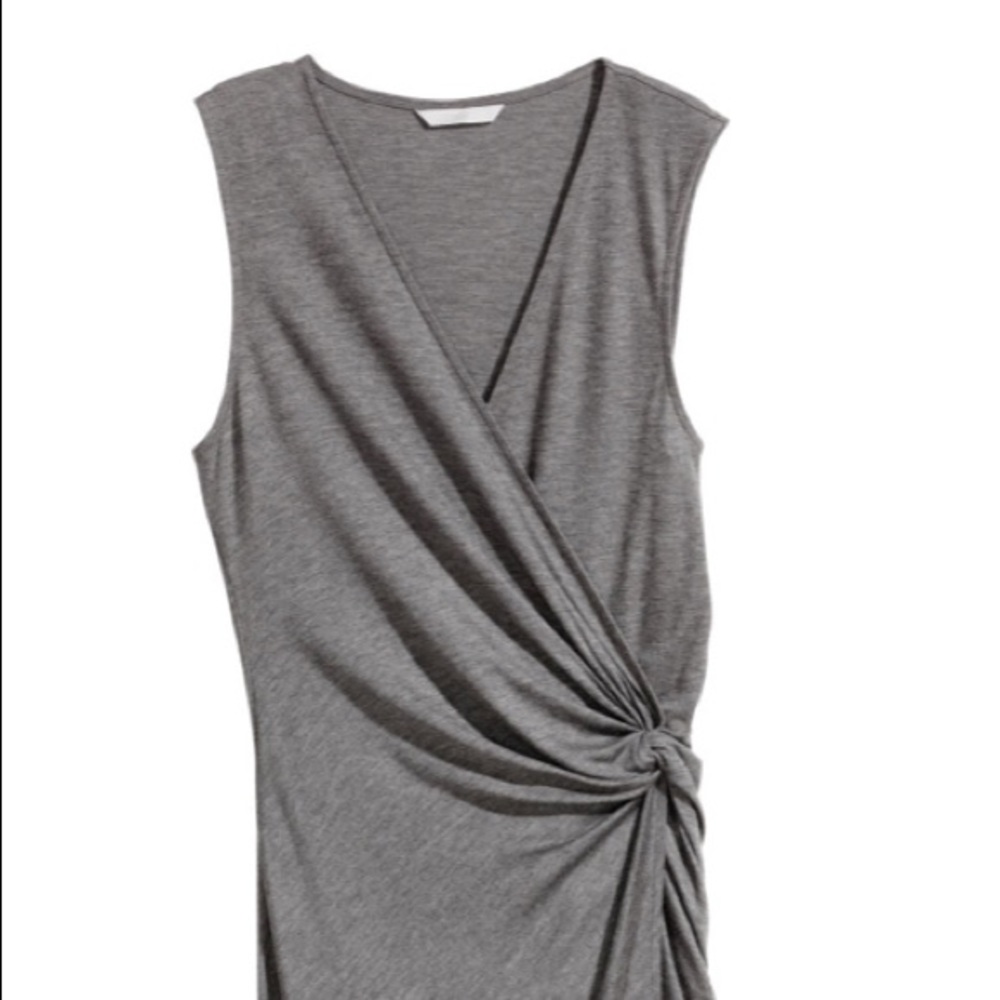 H&M gray cross front dress NWT