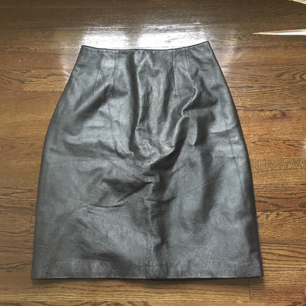Vintage High Waist Leather Skirt
