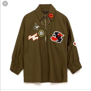 Zara olive patches top