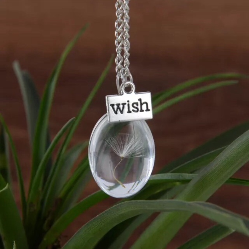 REAL Dandelion Seed, Wish Necklace