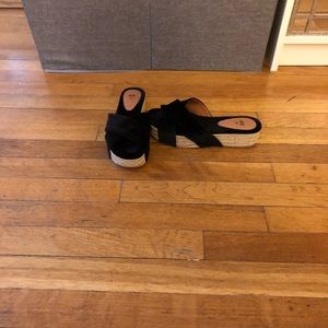 H&M velvet platform sandals