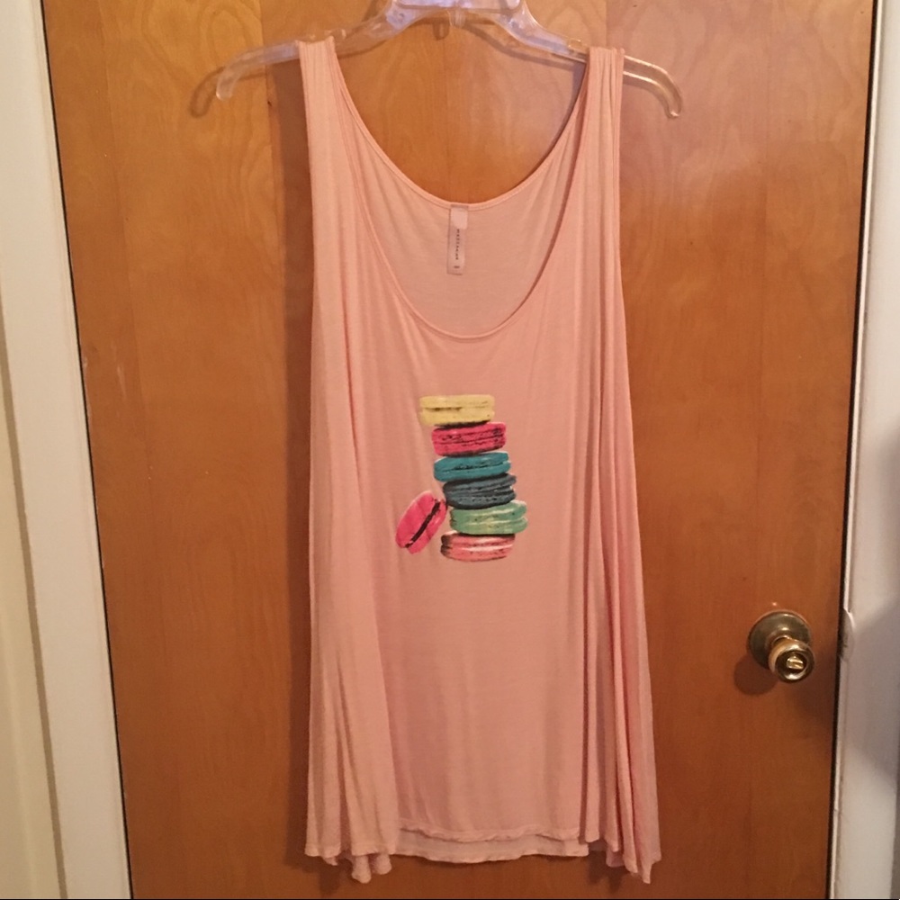 Macaron pink tank top plus size