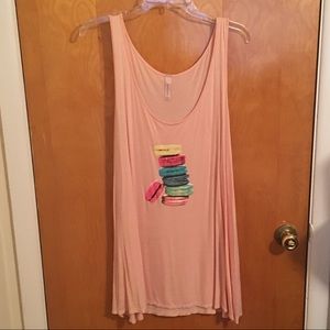Macaron pink tank top plus size