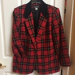 Holiday Red Plaid Blazer