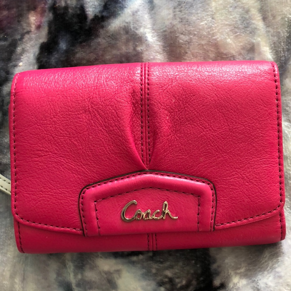 Hot pink coach wallet NWOT