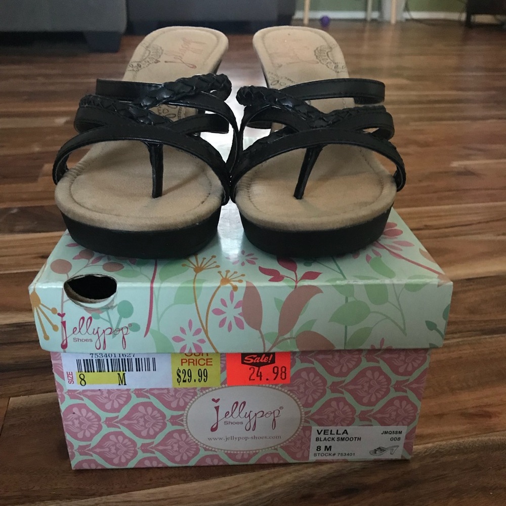 Jellypop Black Heeled Sandals