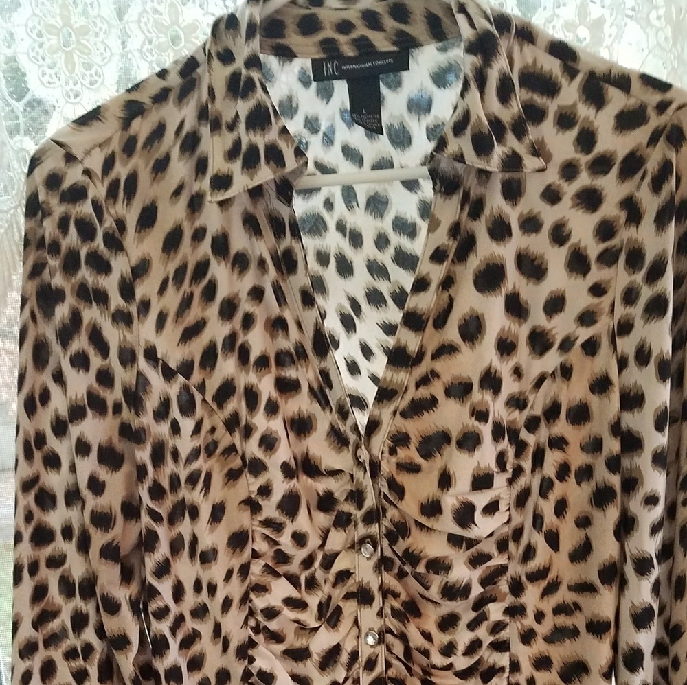 Reduced!!!!   INC ladies cheetah print blouse