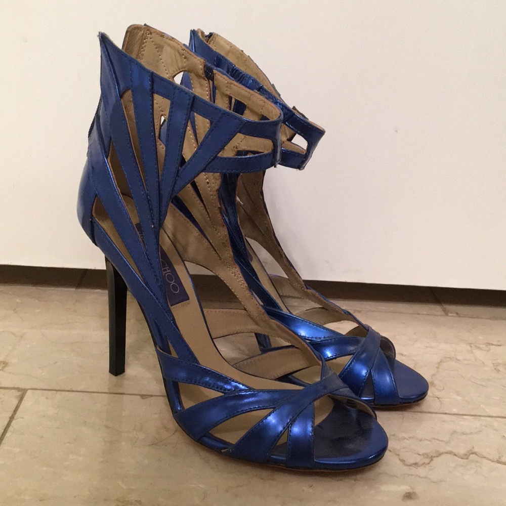 Jimmy Choo x H&M Metallic Blue Cage Heel