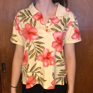 Floral Hawaiian Polo