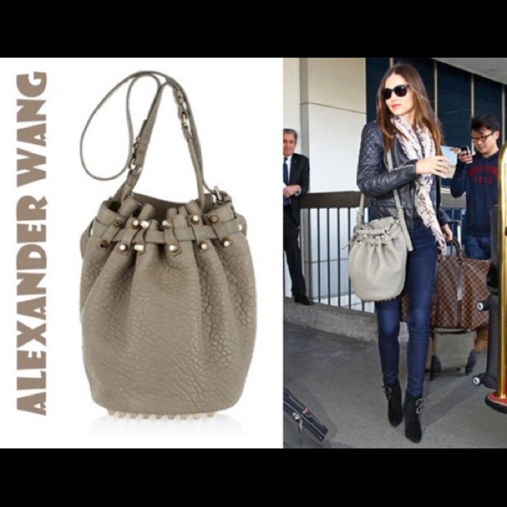 Alexander Wang Tan taupe Leather Diego Bucket Bag