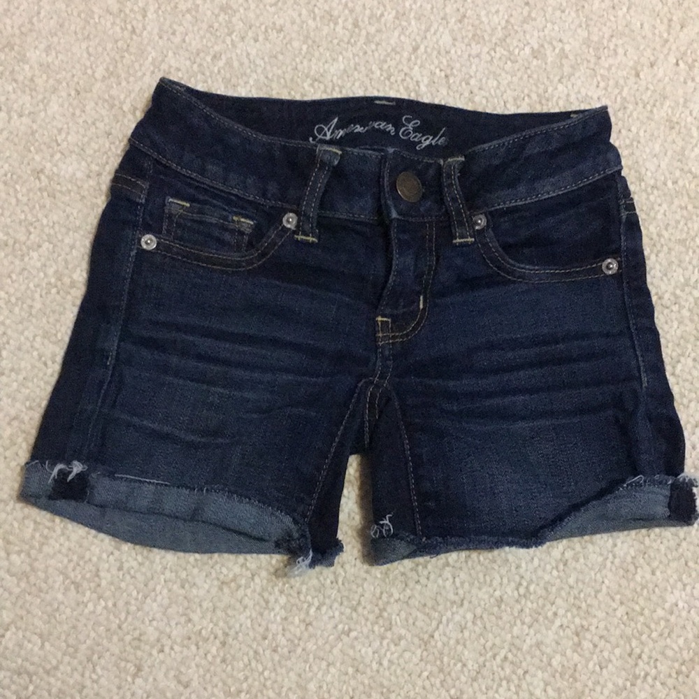 American eagle stretch midi shorts