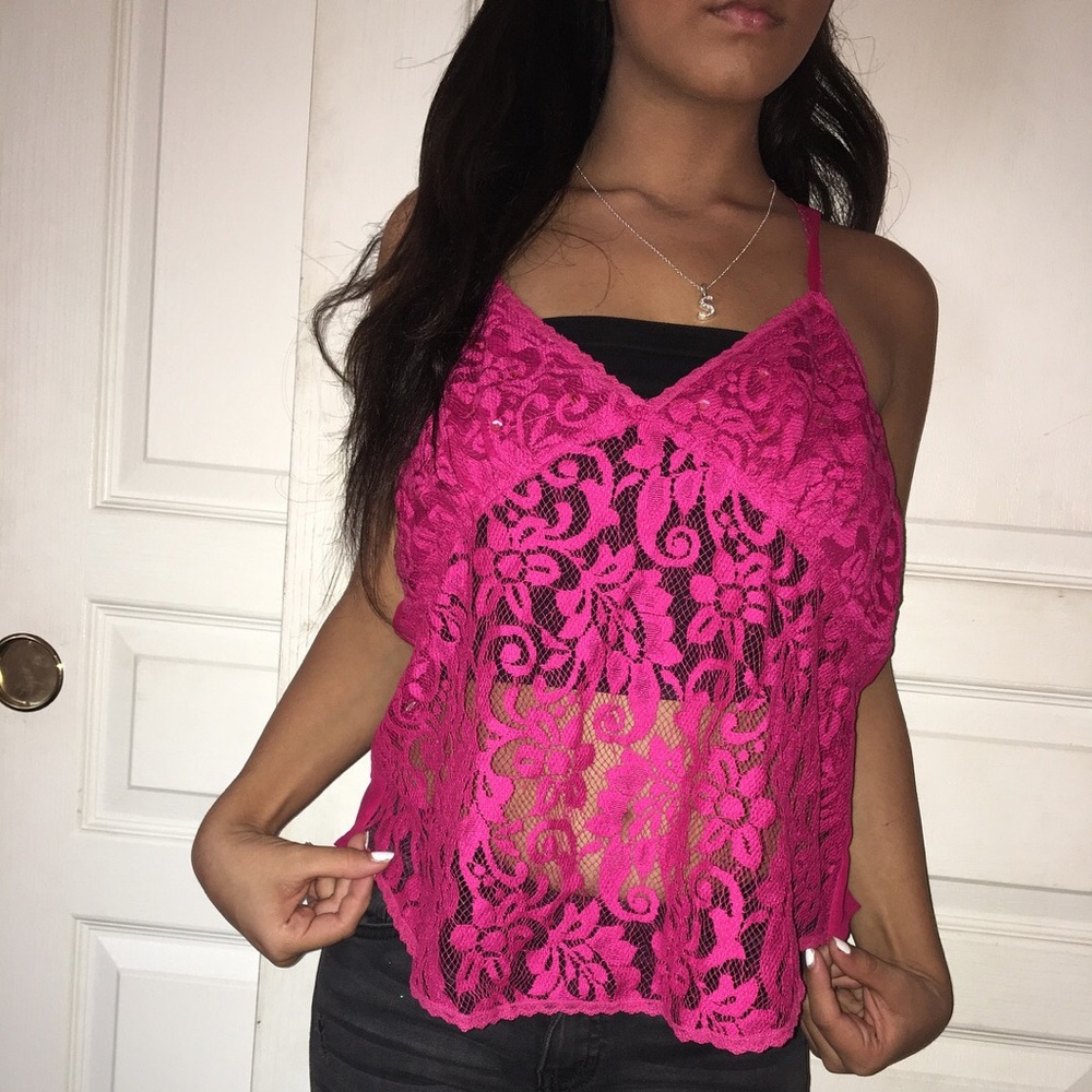Lacy Pink Tank Top