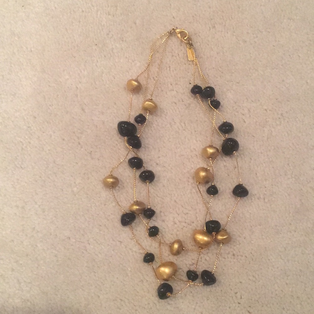 Talbots black and gold bead necklace.